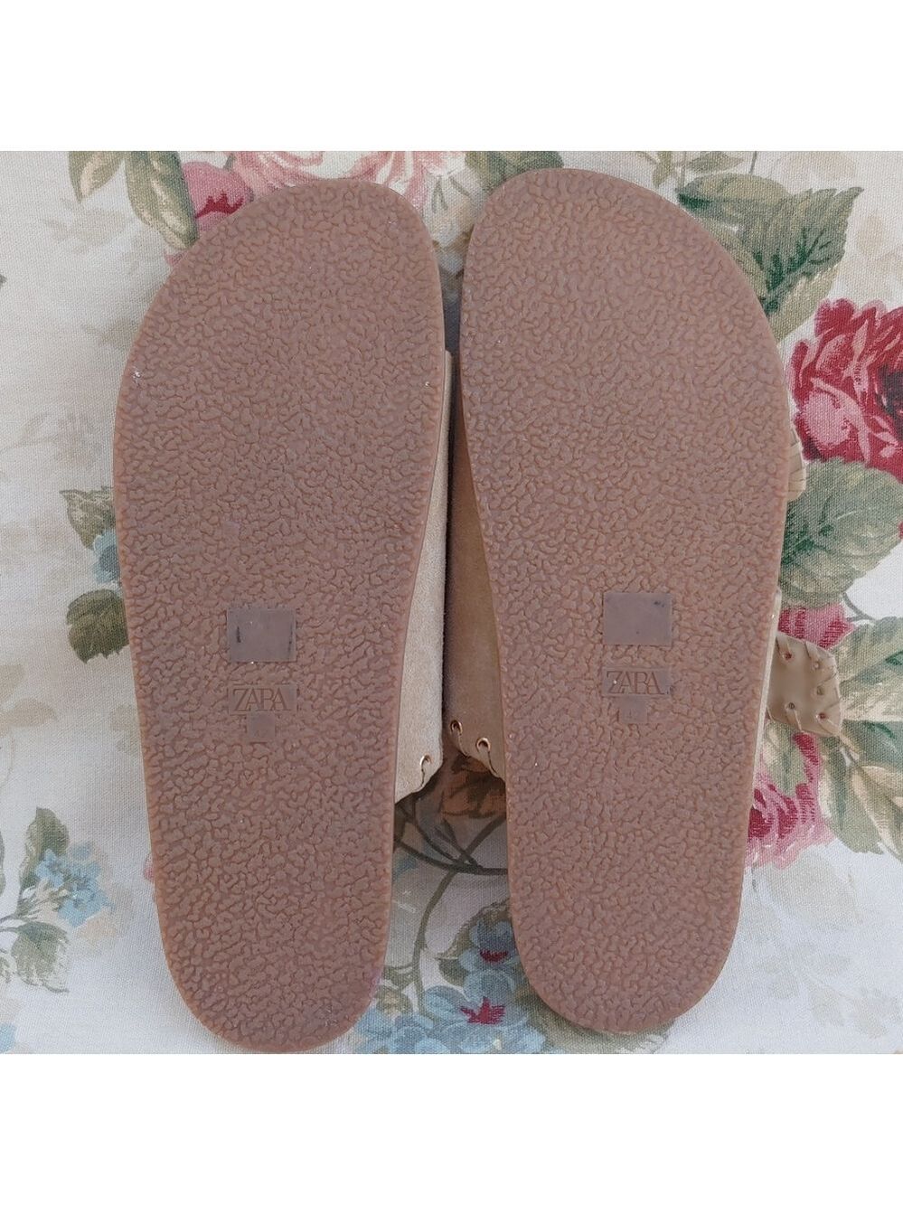 Zara Tan Suede Double Strap Slide Sandals with Gromets Women's size US 11 Euro 4 - Picture 6 of 17